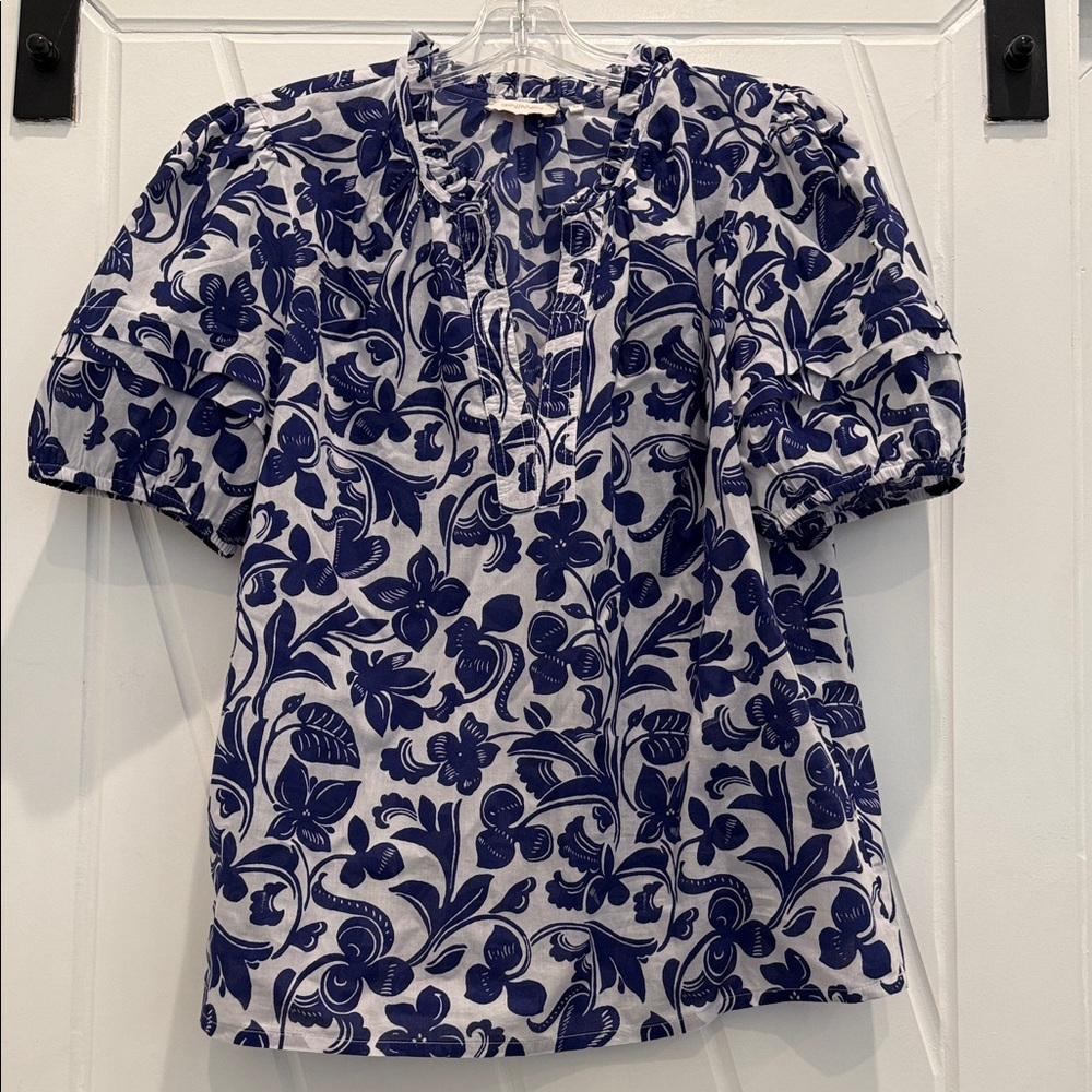 Banjanan Navy Floral Blouse